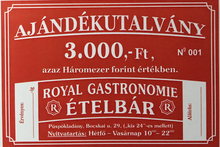 3000 Ft-os ajándékutalvány