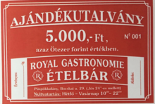 5000 Ft-os ajándékutalvány